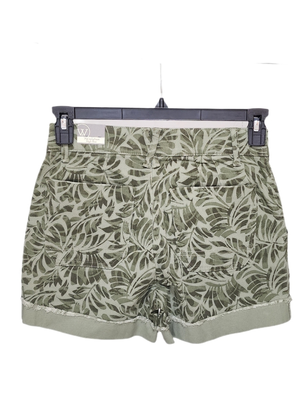 Wit & Wisdom Leaf Print Pacth Pockets 4.5" Twill Shorts High Rise Ab Solution 4 - Picture 2 of 10